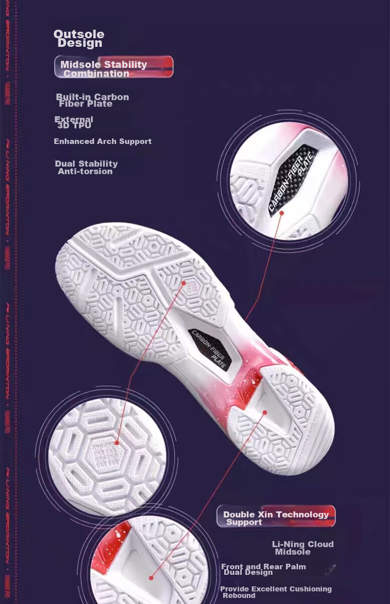 Li-Ning Badminton Shoes, Thunder PRO, Unisex Lightweight High Rebound Competition Shoes, AYAT009-1 4