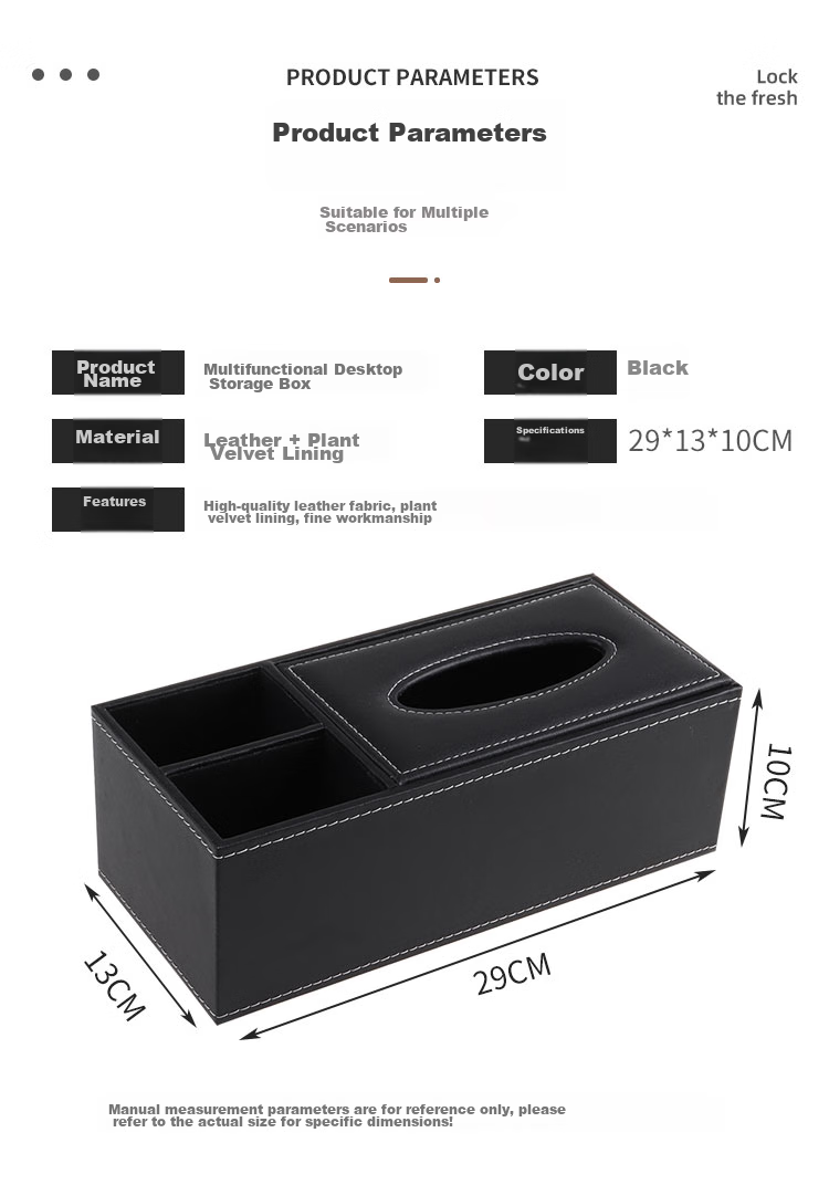 Youjialiangpin Tissue Box, Living Room Napkin Holder, Desktop Storage, Paper Towel Dispenser, Office Business Magnetic Leather Cover 10