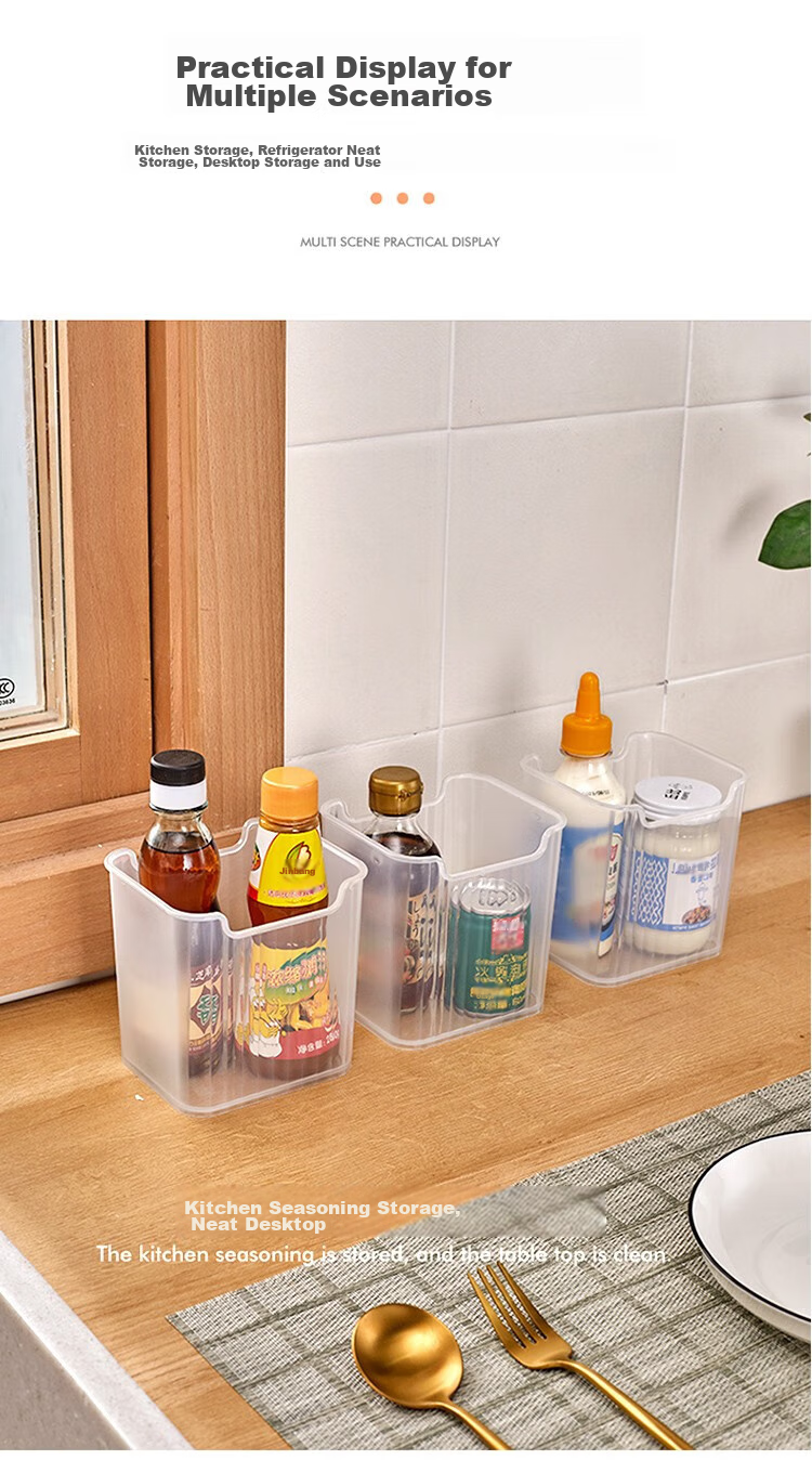 KATEI STORY Japanese Refrigerator Side Door Storage Box, Vegetable And Food Fruit Classification Organizer, Interior Food-Grade, Set of 3 15