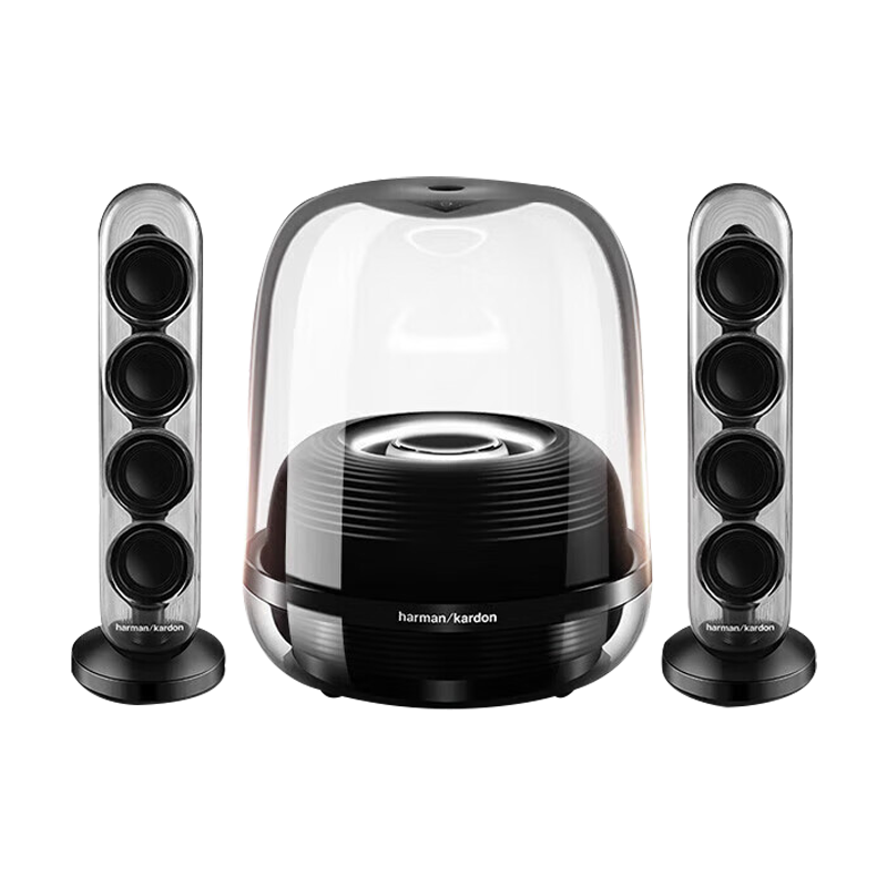 Harman/Kardon Music Crystal Fourth Generation Bluetooth Speaker Desktop Audio System TV Computer Home Art Gift SoundSticks4 Black