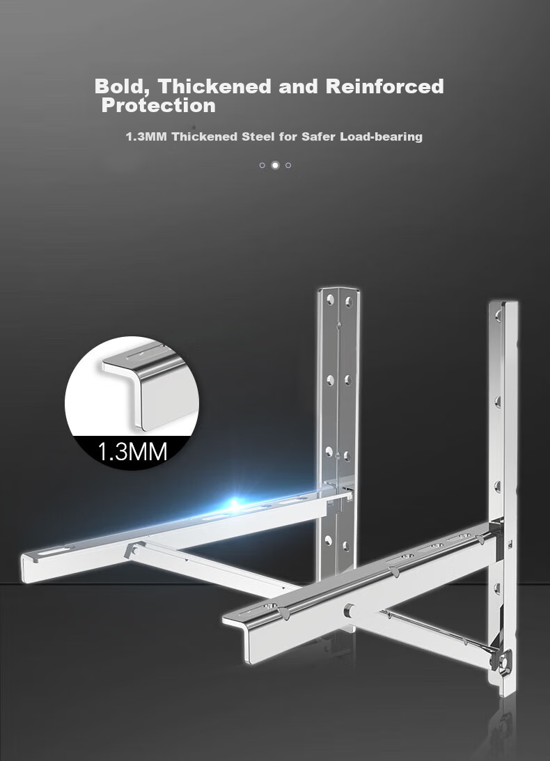 Muhouyingxiong Air Conditioner Outdoor Unit Bracket, Thickened Stainless Steel Air Conditioner Stand, 2P Suitable for Aux, Gree, Midea And Other Brands of Air Conditioners 5