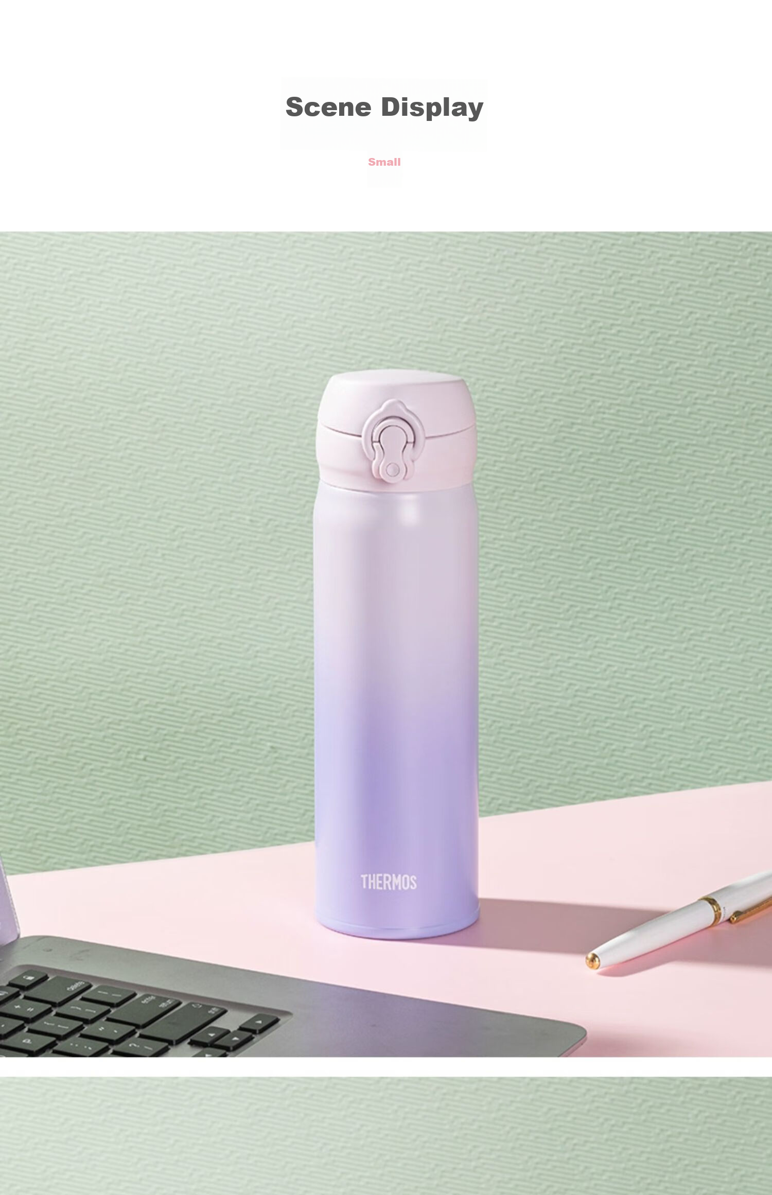 THERMOS Insulated Mug, 316 Stainless Steel, 500ml, for Men, Women And Children, Practical Water Bottle, Birthday Gift, JNL-500S PRW 17