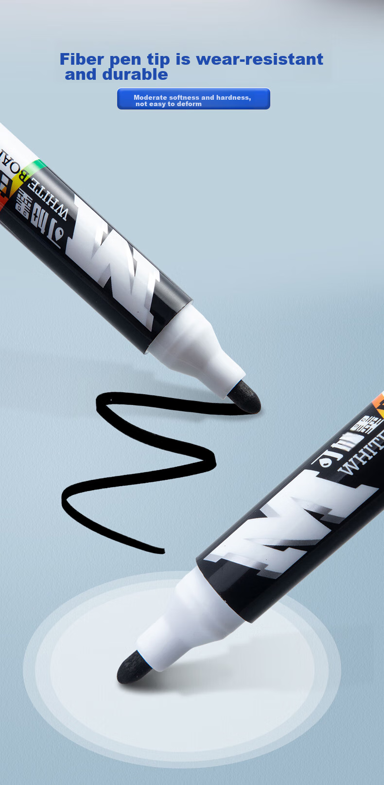 M&G Stationery Erasable Whiteboard Markers Easy to Erase D10 Value Edition Single-Tip Office Meeting Pen Refillable Black 10 Pcs/box AWMY2201 7