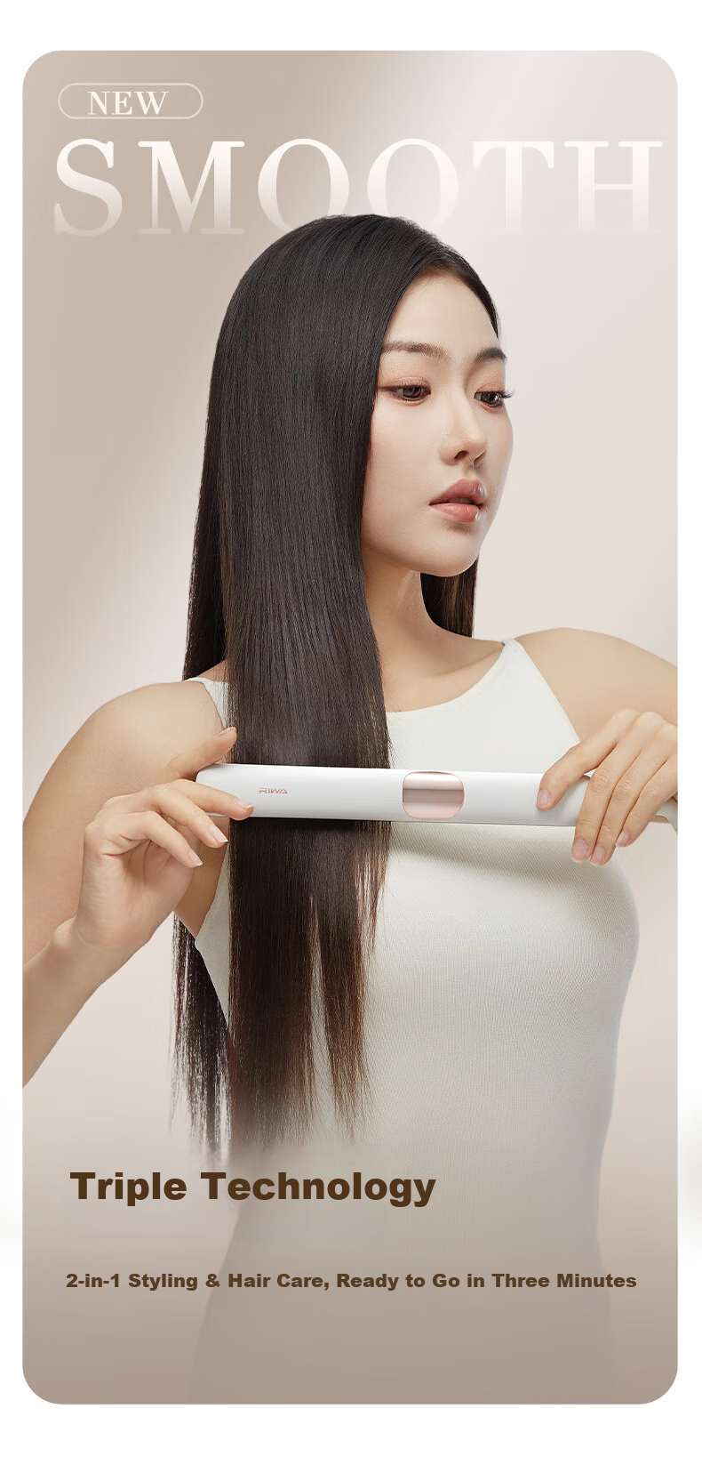 RIWA Straightening Iron, Negative Ion Hair Straightener, Curling Iron, Dual-Use for Straightening And Curling, Bangs, Birthday Gift for Girlfriend, RB-8351 5