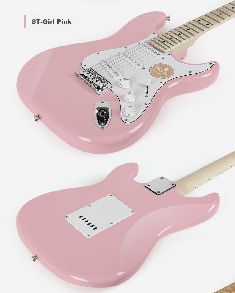 Minsine Electric Guitar for Beginners, Suitable for Male And Female Students, Primary And Secondary School Students, Adults, Universal Single Tremolo ST Electric Guitar Entry-Level Musical Instrument 13