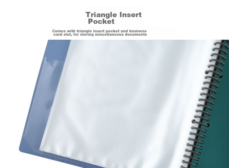 COMIX NF407A-S 40-Page A4 Loose-Leaf Binder/Document Folder, 30-Hole Plastic Binding, Blue 3
