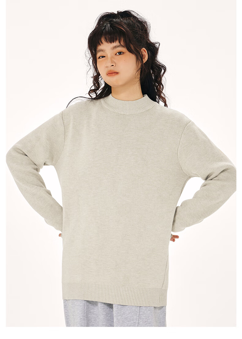 JEANSWEST LIFE Men's Knit Sweater, Autumn And Winter Thick Warm Sweater, Solid Color Simple Style, Student Semi-Turtleneck, Thermal Inner Layer, Trendy 12