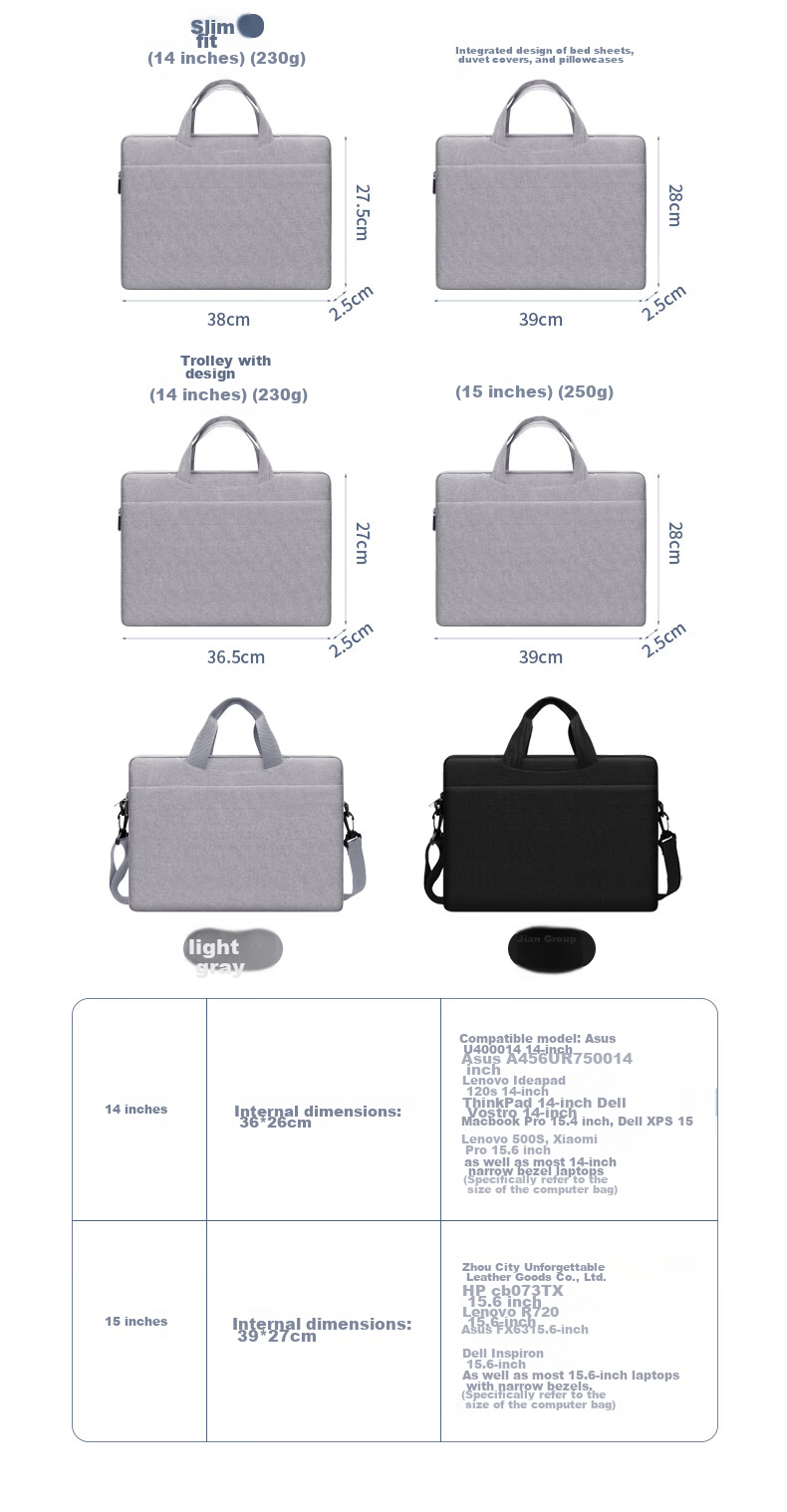 BUBM Laptop Bag, Handheld 14-Inch, Suitable for Men, Compatible with Apple MacBook And Huawei Laptops, Business Travel Computer Sleeve 11
