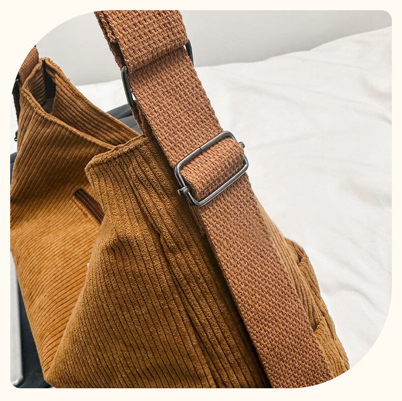40,000 Kilometers Multifunctional 3-in-1 Single and Double Shoulder Commuter Corduroy Bag Large Capacity Shoulder Crossbody Tote Bag for Women 13