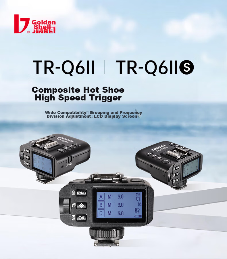 JINBEI General-Purpose Composite Hot Shoe TTL High-Speed Flash Trigger TR-Q6II Generation, Photography Light Studio Flash Synchronization Trigger, TR-Q6II (Sony Version) 1