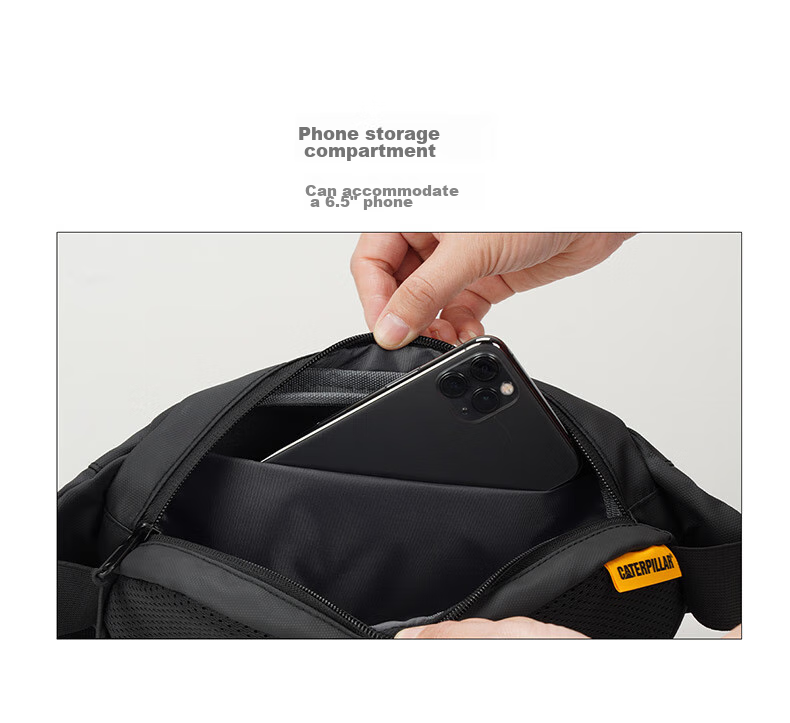 CAT Waist Bag, Chest Bag, Trendy Shoulder Crossbody Phone Bag, Hard Shell 3D Bag for Students, Birthday Gift for Men And Women, Black And Yellow, 84267 7
