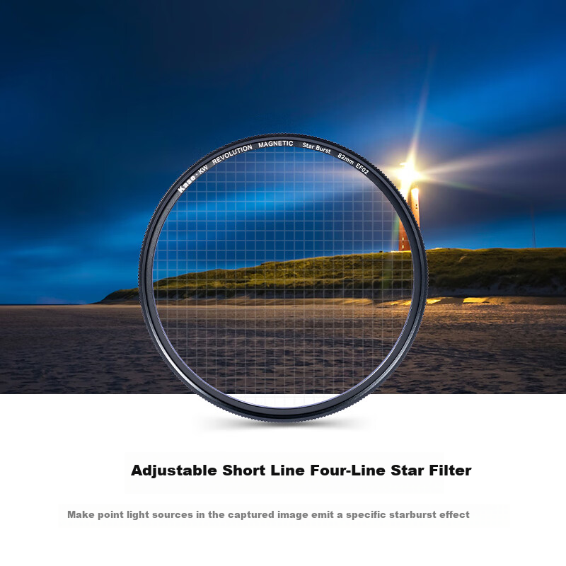 Kase Starlight Filter, 67mm Magnolia Wolf II Magnetic Adjustable Short Line Four-Line Diffusion Filter for Night Photography, Fireworks, And Starry Sky