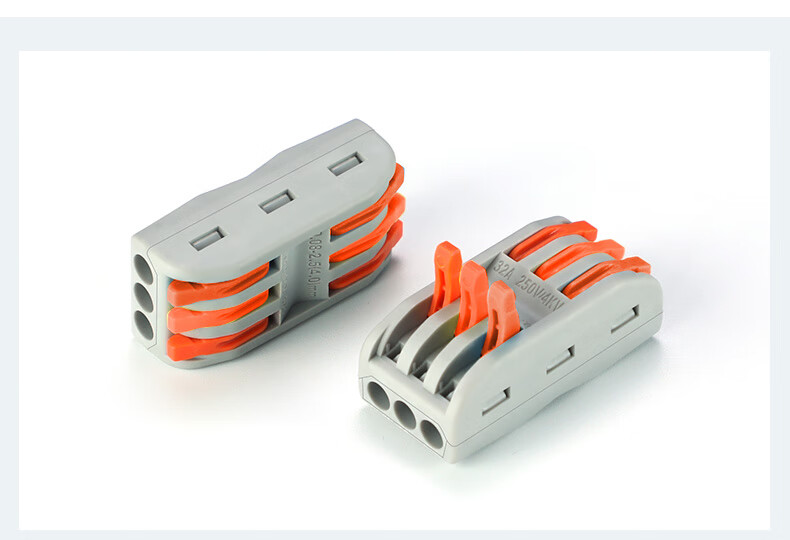 Zhugu Quick Wire Terminal, Electrical Connector Splitter Quick-Connect Terminal Wire Connection Clip Terminal Block, Two-In Two-Out, Pack of 10 2