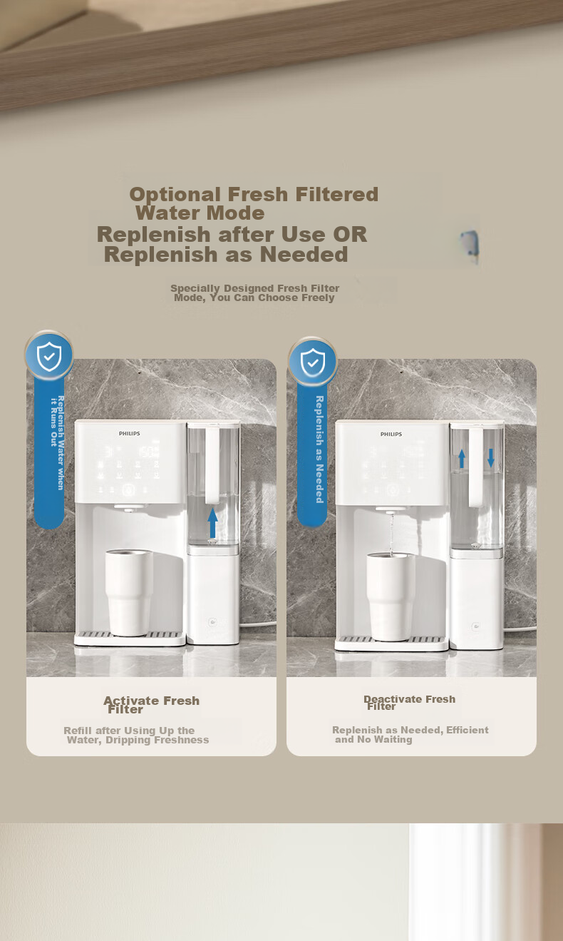 PHILIPS Home Instant Hot And Cold Wall-Mounted Fast-Heating Water Dispenser Compatible with PHILIPS 1200G High-Flow Reverse Osmosis Water Purifier ADD4826 10