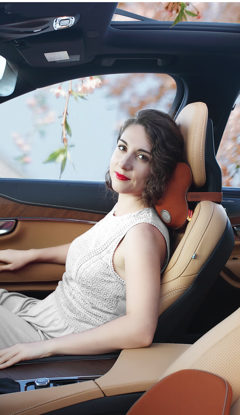 GiGi Car Headrest, G-1063 Space Memory Foam Bone Pillow, Vehicle Neck Pillow, Headrest, Apricot Color 14