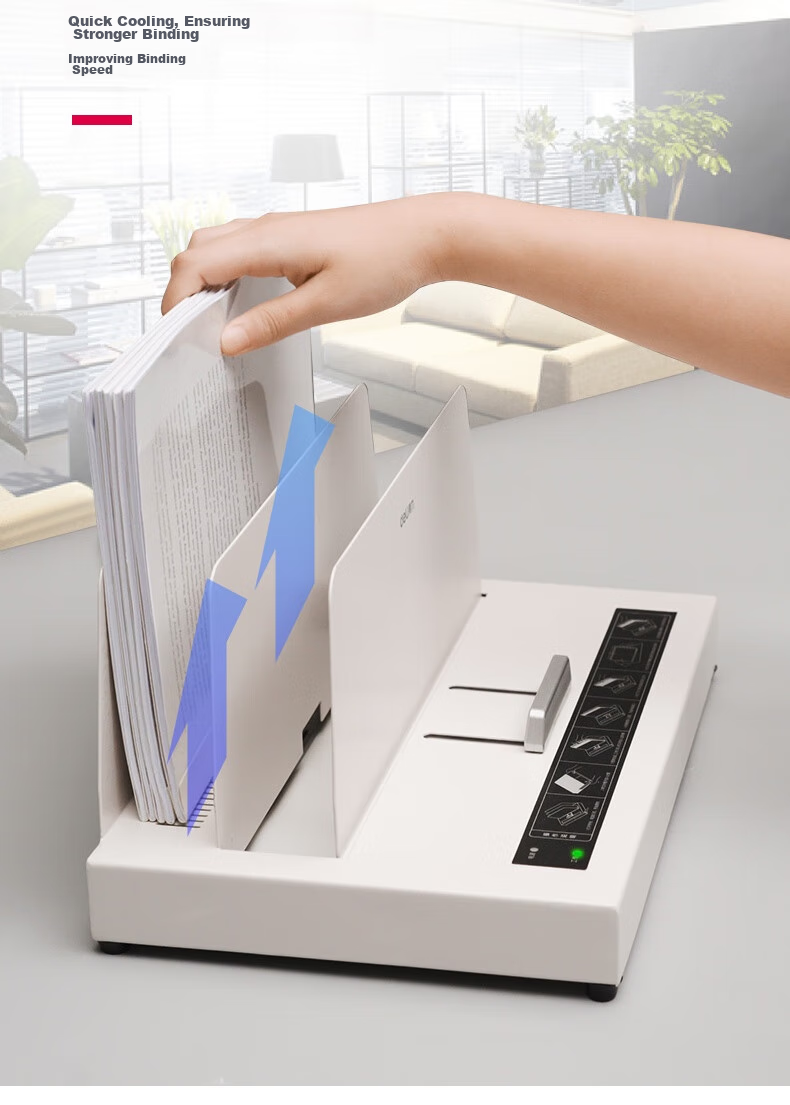 Deli 22mm Contract Tender Document File Hot Melt Glue Binding Machine, Hot Melt Financial Voucher Binding Machine, Non-Destructive Glue Binding, Intelligent Temperature Control, 14672 15