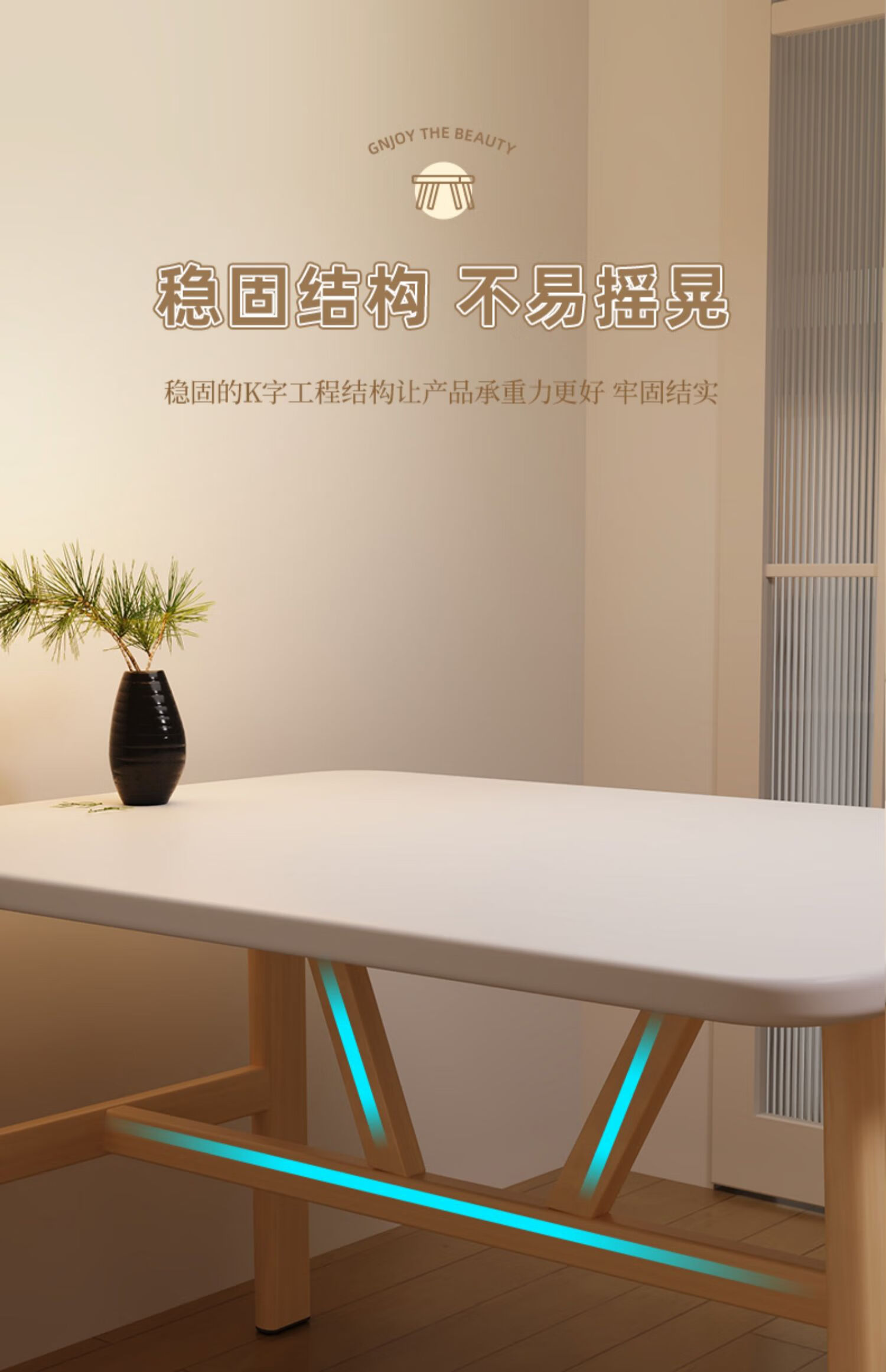 Qianxihuafu Dining Table, Light Luxury High-End Home Dining Table, Small Apartment Simple Table, Rental House Small Restaurant Table, Warm White Color, 100 5