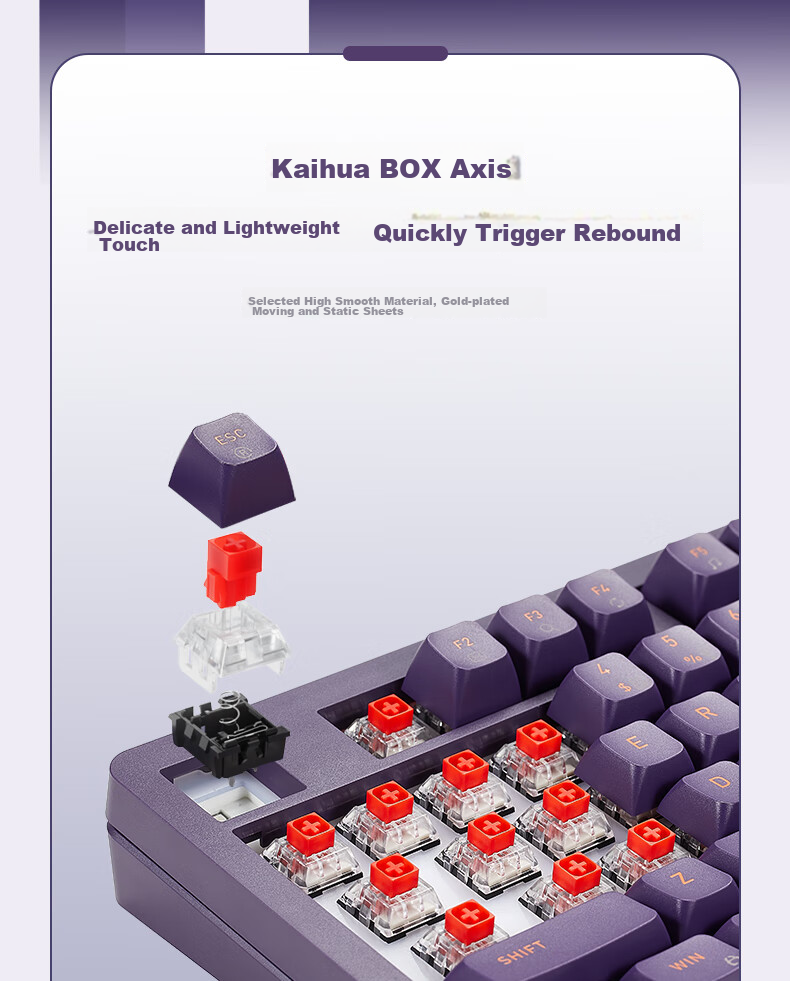 Hyeku Q3pro 87-Key Tri-Mode Wireless Bluetooth Customizable Mechanical Keyboard Hot-Swappable Gasket Structure Keyboard Gaming Office RGB Peach Soft Kaehua BOX Red Switch 4