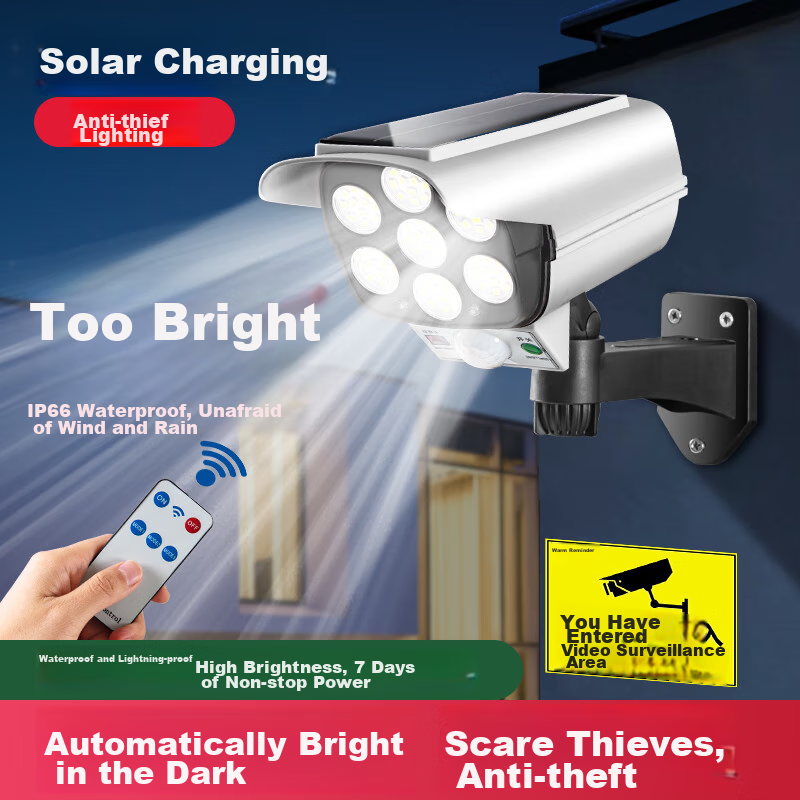 Heart LocK Solar Outdoor Garden Light, Home Artificial Fake Camera Surveillance Light, Outdoor Lighting, Motion Sensor Anti-Theft Light