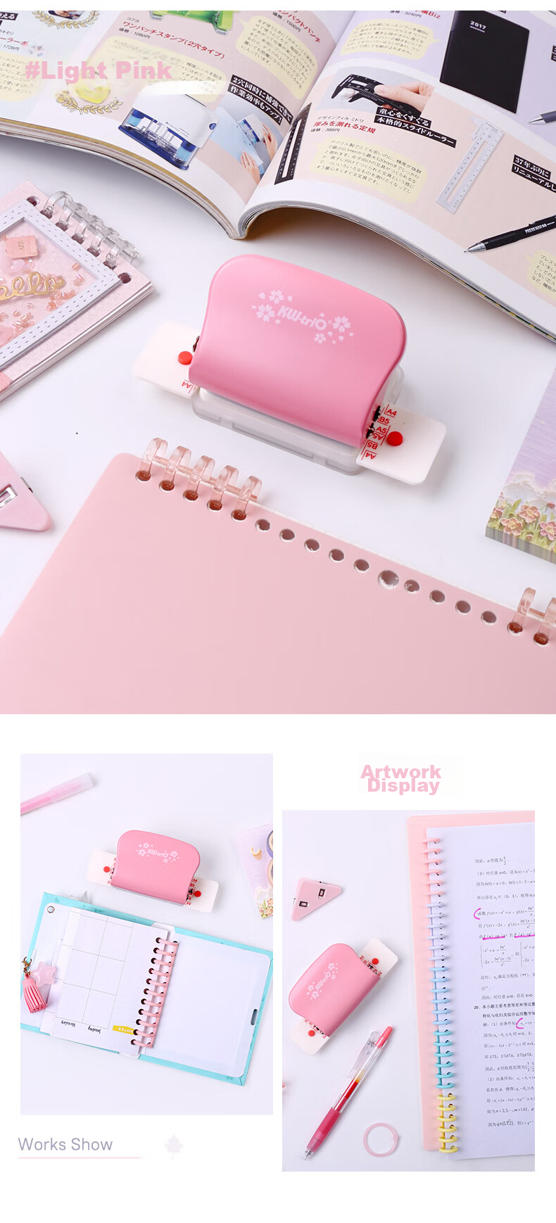 KW-Trio [Popular Product] A520/B526/A430 Multi-Hole Punch, Learning Tool for Binding Loose-Leaf Papers, 6-Hole Punch, Hole Maker 7