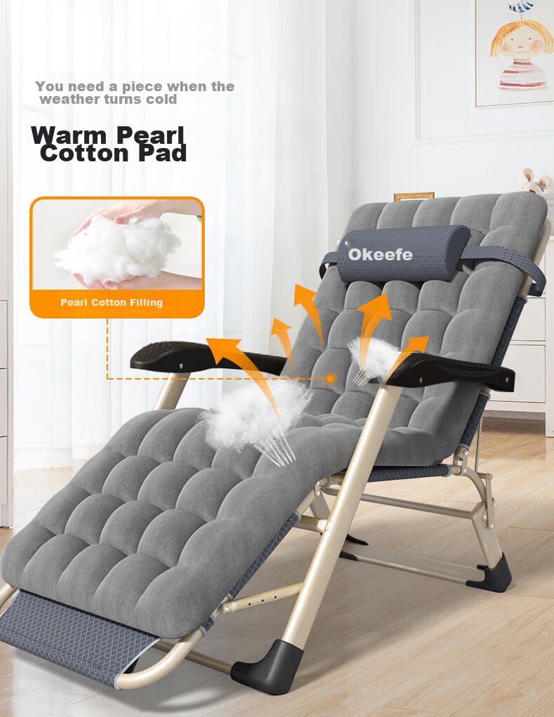 OKeefe Folding Bed, Lounge Chair, Single Bed, Office Nap Chair, Folding Chair, Hospital Companion Bed, Camp Bed, Integrated Seat Cushio 9