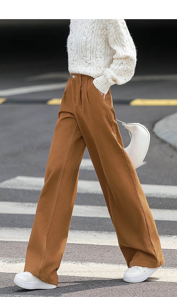 Dme [Long Legs Secret] Winter City Simple Style Design Pleated Colorful Straight-Leg Slimming Versatile Women's Jeans 9