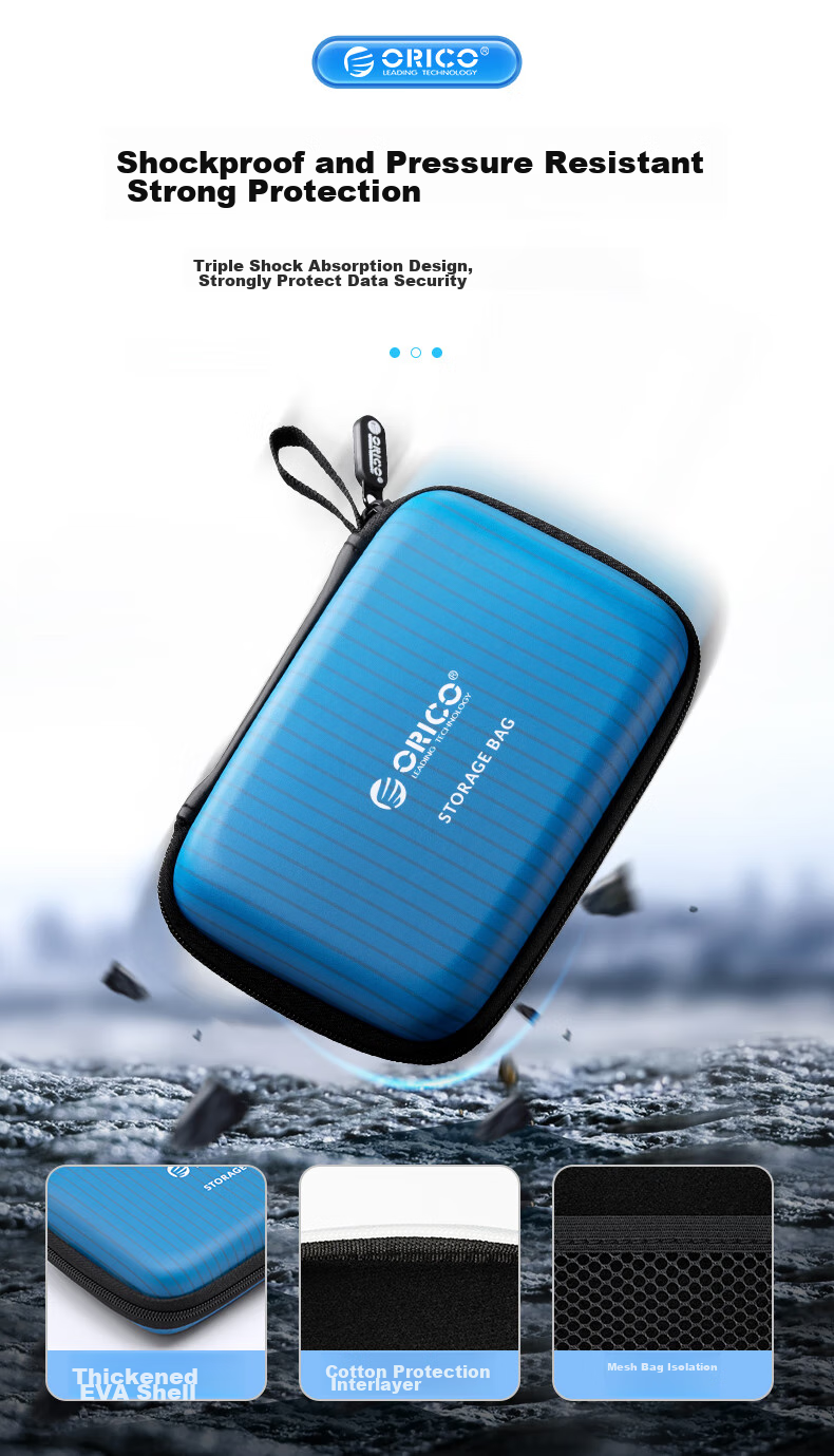 ORICO Multifunctional Digital Storage Pouch, 2.5-Inch Hard Drive Case/data Cable/power Bank/USB Flash Drive/HUB Organizer Storage, Waterproof And Shockproof Protective Case HXC25 9