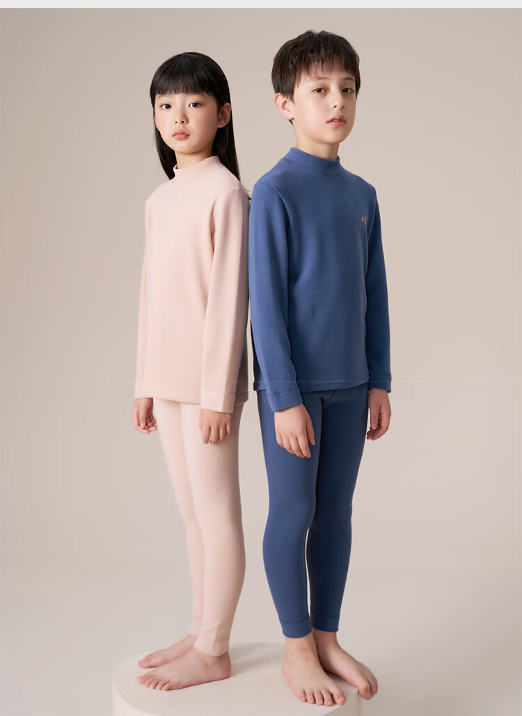 MiiOW Kids Acrylic Thermal Underwear Set Thickened Autumn Winter Pajamas for Girls 4