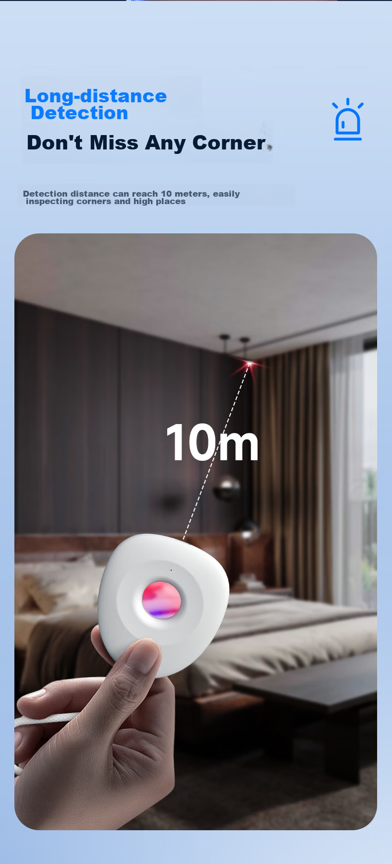 Pisen Hotel Camera Detector, Anti-Peeping Anti-Recording Rechargeable Small Infrared Scanning Camera Inspection Device Anti-Monitoring for Travel Suitable for Hotels And Guesthouses, Black 8