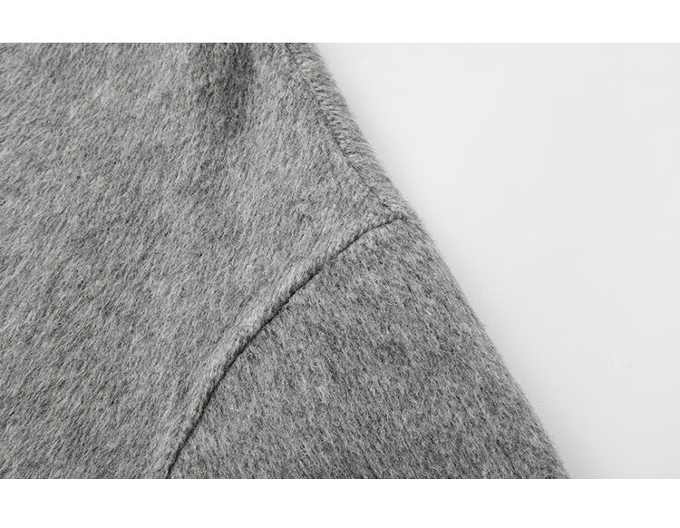 Demana Gray Series Hooded Woolen Coat Winter Loose Long Double-Sided Wool Coat Women Gray L 10