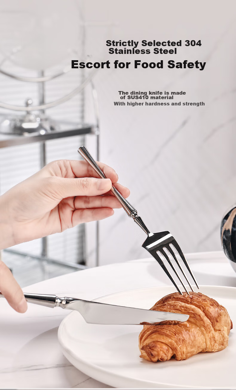 CRISTALGLASS Stainless Steel Steak Knife And Fork Set, High-Quality Western Cutlery, Thick Household Tableware Knife And Fork Set 3