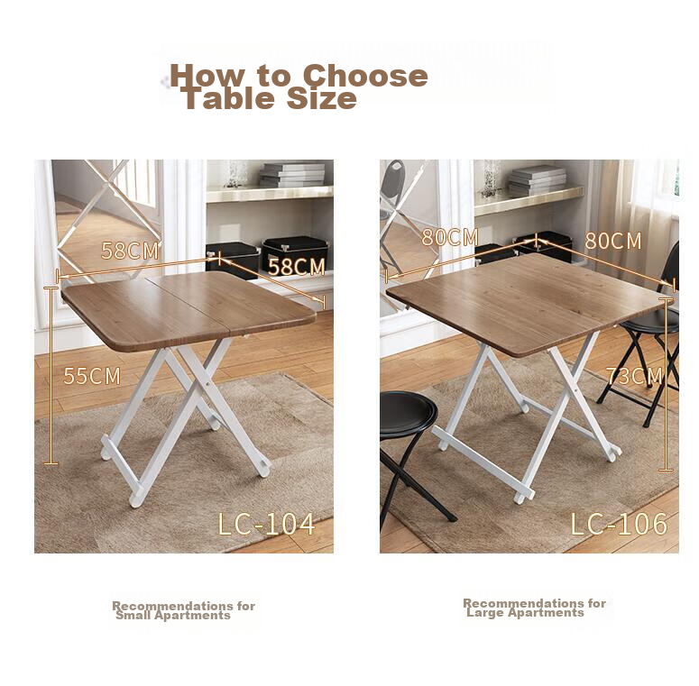 Qishengmingyuan LC-104 Folding Table, Dining 58cm Square Table, Small Apartment Home Dining Table, Children's Study And Game Craft Desk 7