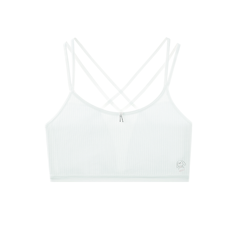 Ailier & ouluola, 2 Pieces Girls' Underwear, for Ages 9-12, Puberty, Elementary School Students, First Stage, Older Girls, Small Vest Bra, White And Pink, XL