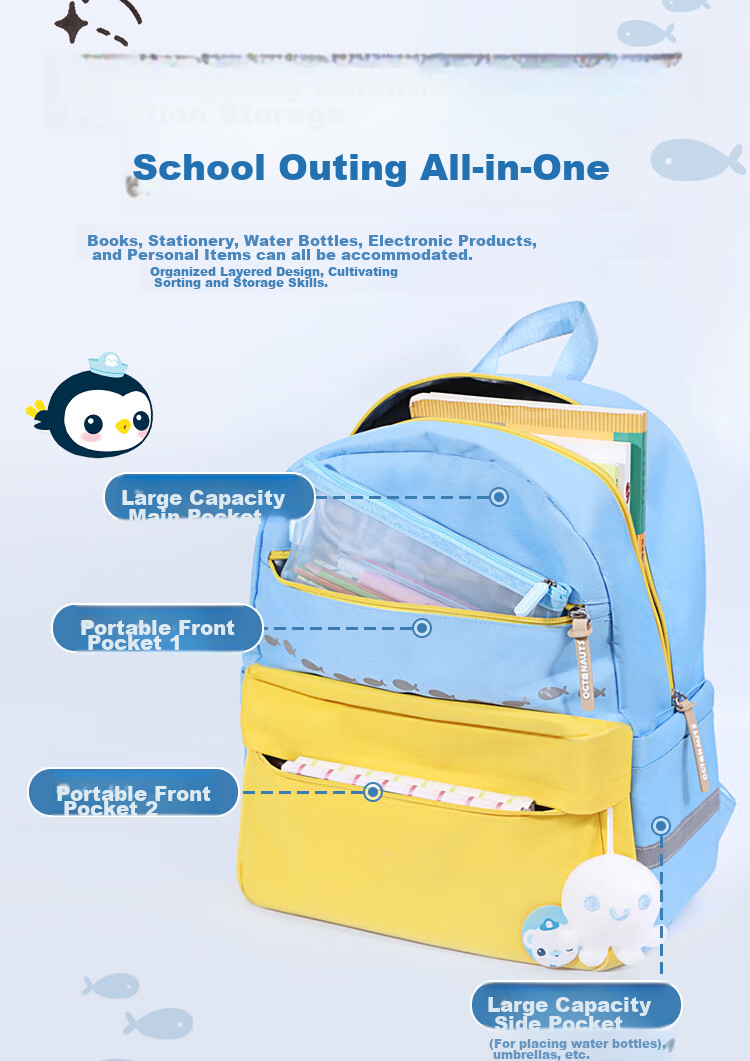 Zhonghua Xhai Dibuxiaozongdu Large Capacity Backpack for Primary School Students, Middle School Girls, Spine Protection Children's Backpack for Grades 1 to 6, Lightweight Double Shoulder Bag TE0009B (With Free Mesh Pencil Case) 10