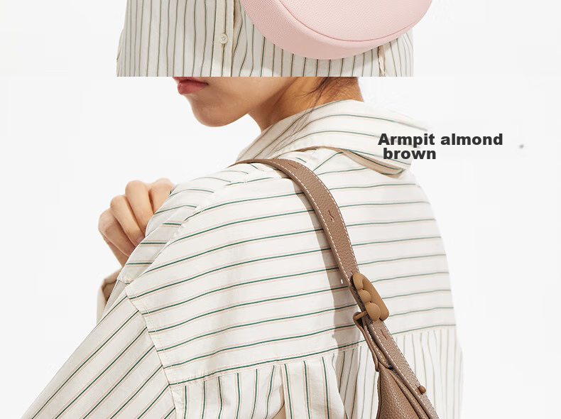 AMAZING SONG Half-Moon Bag, Small Size, Original High-End Designer Crescent Bag, Cowhide Shoulder Crossbody Underarm Women's Handbag, Birthday Gift 8
