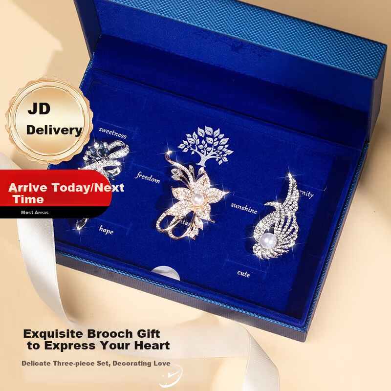 Mini&Yaya High-End Brooch Gift Box Set for Women, Luxury Elegant Valentine's Day Birthday Present for Girlfriend