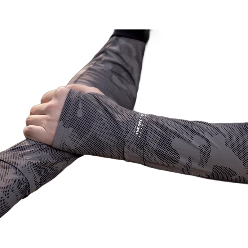 Red Dragonfly Men's Cooling UV Protection Sleeves Summer Loose Large Size Ice Silk Sun Protection Arm Sleeves for Fishing and Cycling