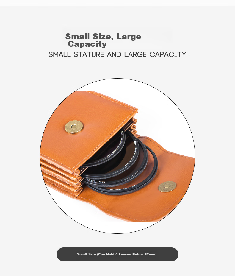 Kase Circular Filter UV Lens Protective Case, Storage Pouch, Portable Filter Protection Bag, Round Lens Case (Five-Piece Storage), Universal for Lenses up to 82mm 4