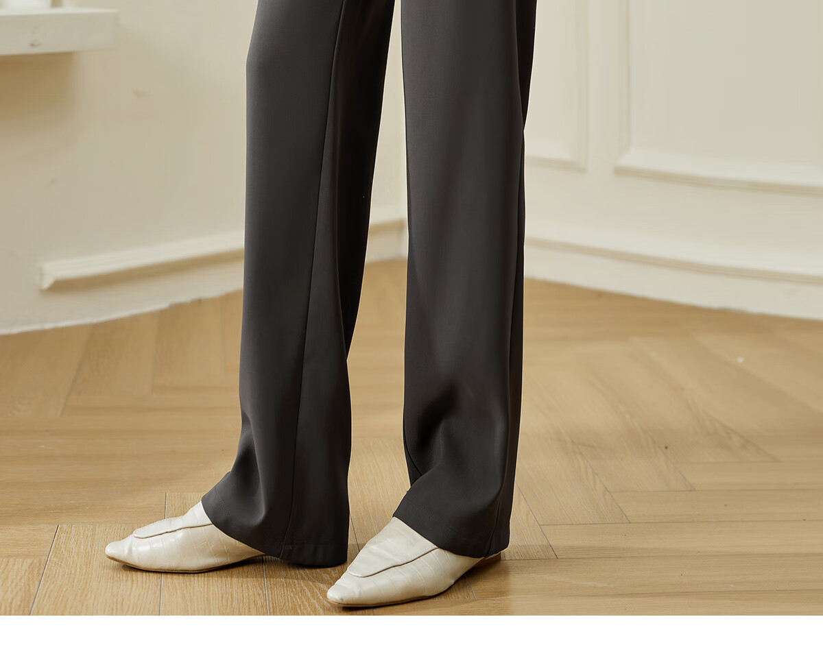 Chushen Spring And Autumn Casual Pants for Women, Wilderness Maillard High-Waist Straight Slimming Versatile Commuter Suit Pants S143K2020 4