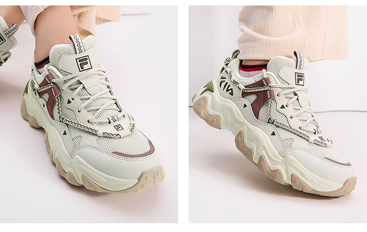 FILA Official Women's Dad Sneakers Sports Shoes Cat Claw Shoes 5th Generation Retro Casual Shoes 18