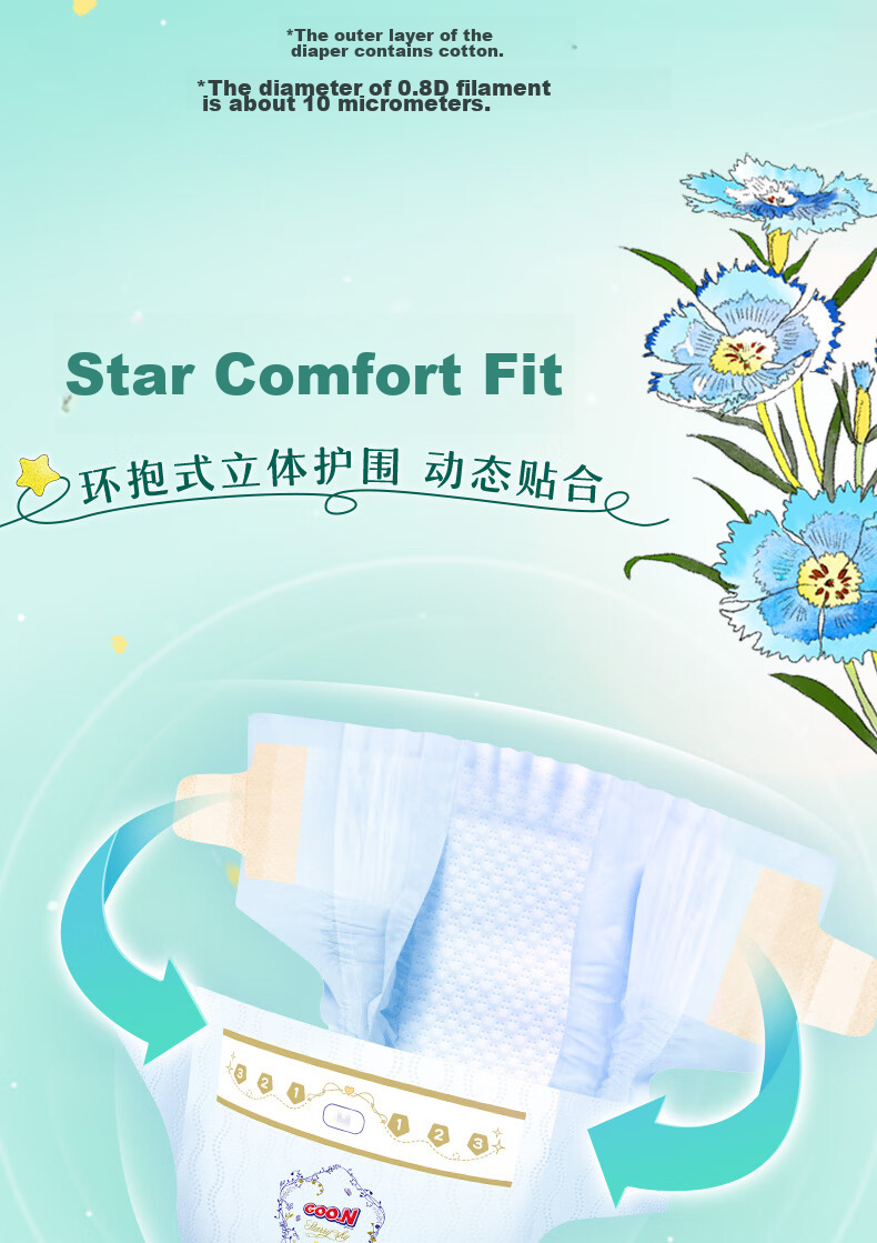 GOO.N [Brand Direct Supply] Luxian Secret Realm Diapers, XL 26 Pieces (12-17kg), Disposable Diapers, Luxurious And Breathable 7