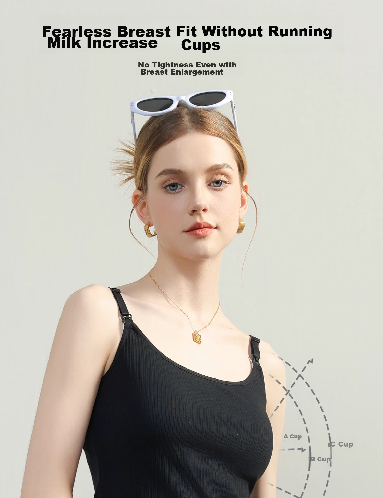 FENYE Fish Tail Nursing Camisole for Spring And Autumn Wear, Can Be Worn As Outerwear with Built-In Pads, No Bra Needed for Going Out Nursing Top, Black XL 12