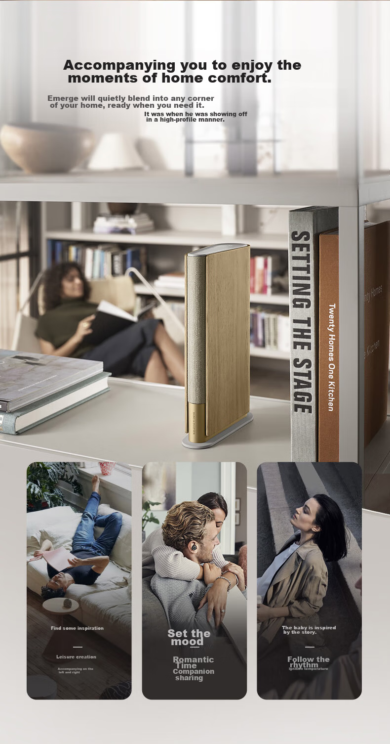 B&O Beosound Emerge Bluetooth Speaker, Home Art Audio System, B&O Creative Book Speaker, Gold Color, Mid-Autumn Festival Gift [Gong Jun Endorsement] 6