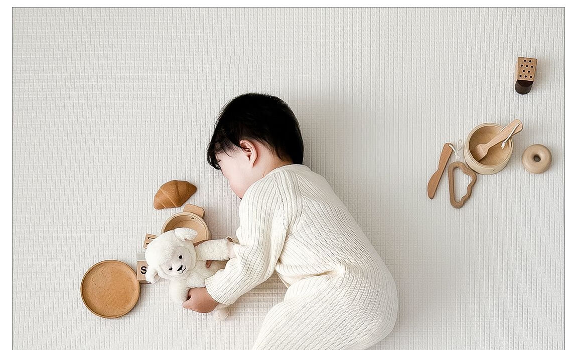Beiyi Baby Crawling Mat, Thickened Infant Play Mat, XPE Non-Formaldehyde Whole Mat - 150*200*2.5 - Rainbow 22