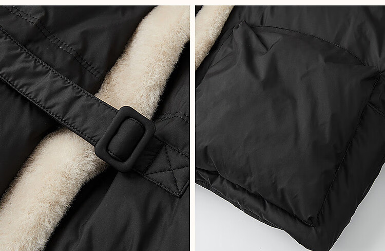 Dme [Xueshan Dushi] Winter 400T Spring Yafang 90% Duck Down Faux Sheepskin Patchwork Women's down Jacket 13