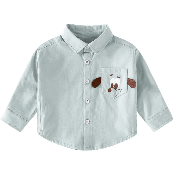 Doxiluoka Boys Cute Summer Shirt Kids Jacket Baby Four Seasons Shirt Adorable Pet - Lake Green 110