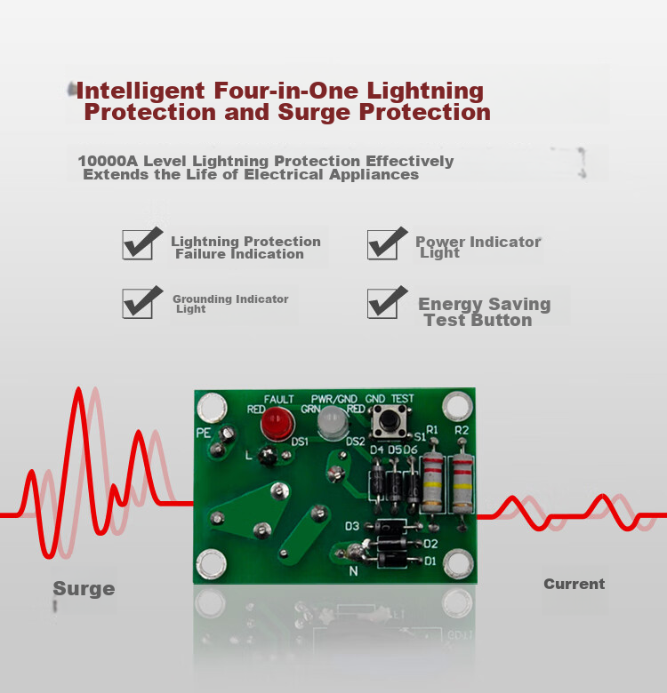 TOWE Economical Lightning Protection Desktop PDU Socket Surge Protector Anti-Surge Aluminum Alloy Shell Power Strip AP-1014S 9