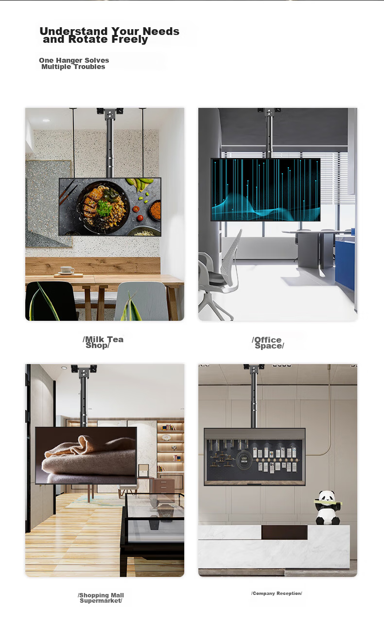 Jiangwutong TV Mount Bracket [14-42 Inches], Ceiling Hanging Bracket, 360-Degree Rotating Display Hanging Rod, LCD TV Suspension Mount 13