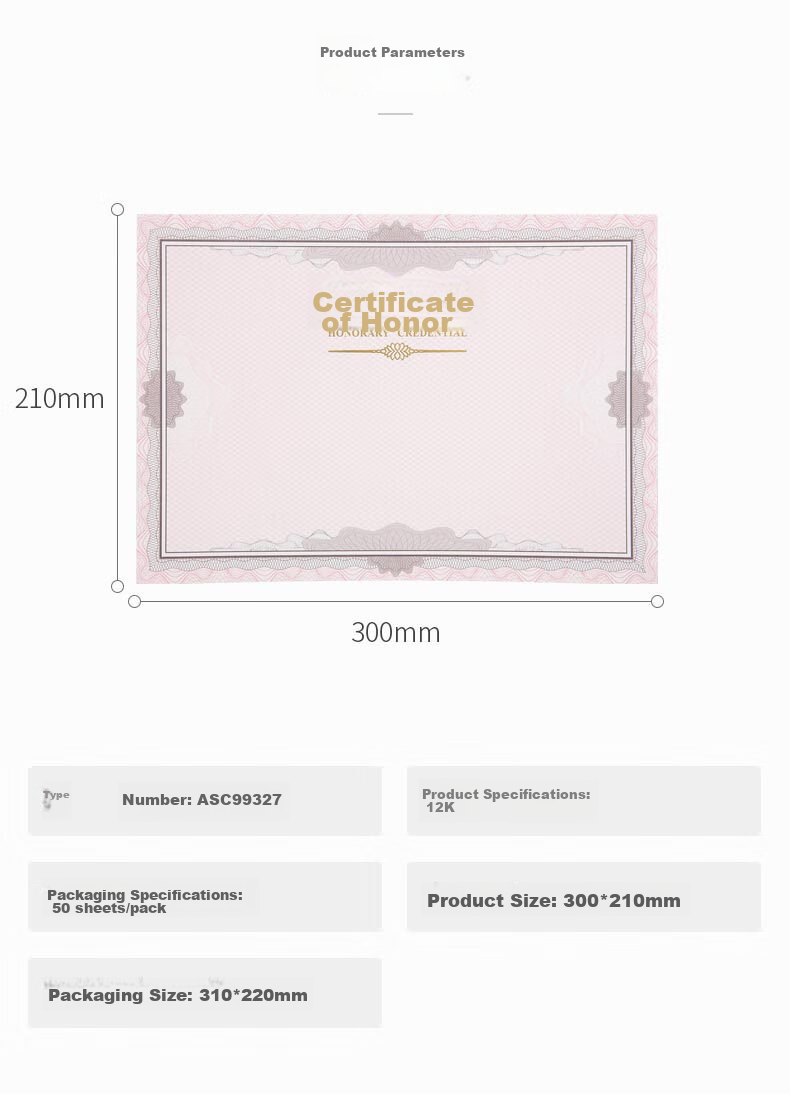 M&G , [Lowest Price Online], M&G (M&G) Stationery, 12K Honor Certificate Inner Paper, 300*210mm, 50 Sheets/pack, ASC99327 2