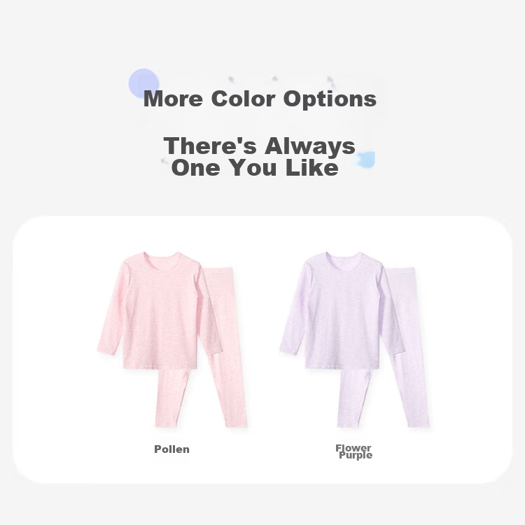 Jiusuiban Children's Thermal Underwear, Girls' Autumn And Winter Thin Base Layer Cotton Sweater Set, Big Kids' Autumn Clothes And Pants, Pajamas And Sleepwear 13